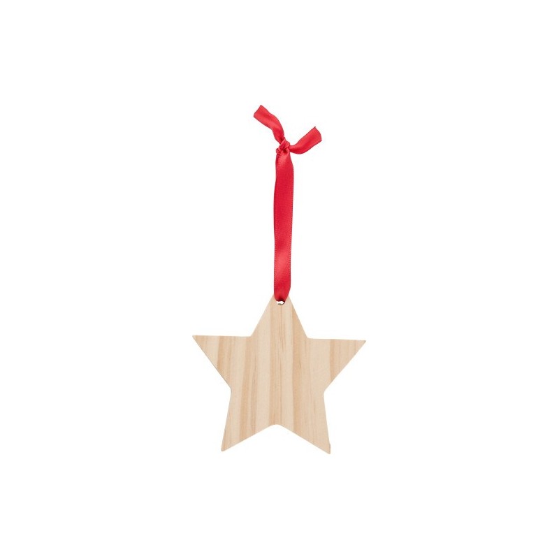 Adorno navideño de estrella de madera Caspian
