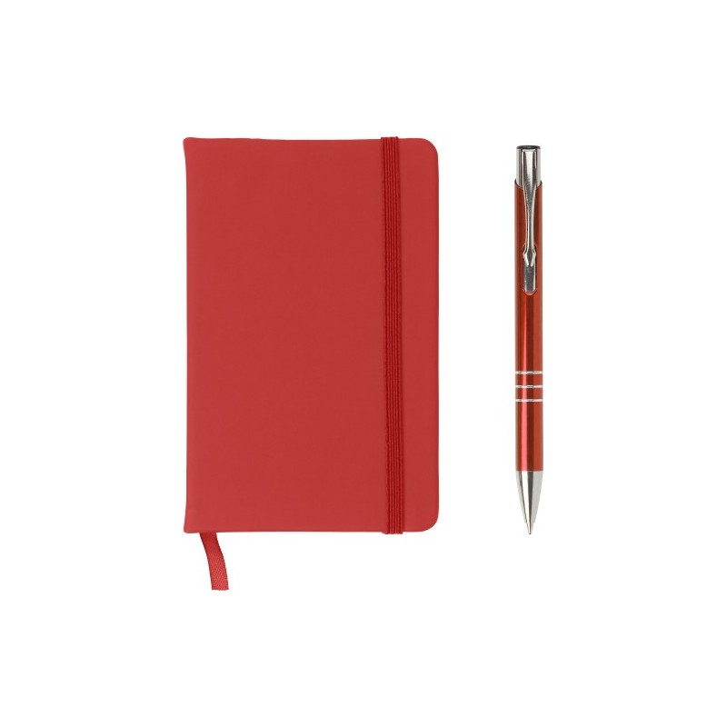 Cuaderno de PU y bolígrafo de aluminio Joshua